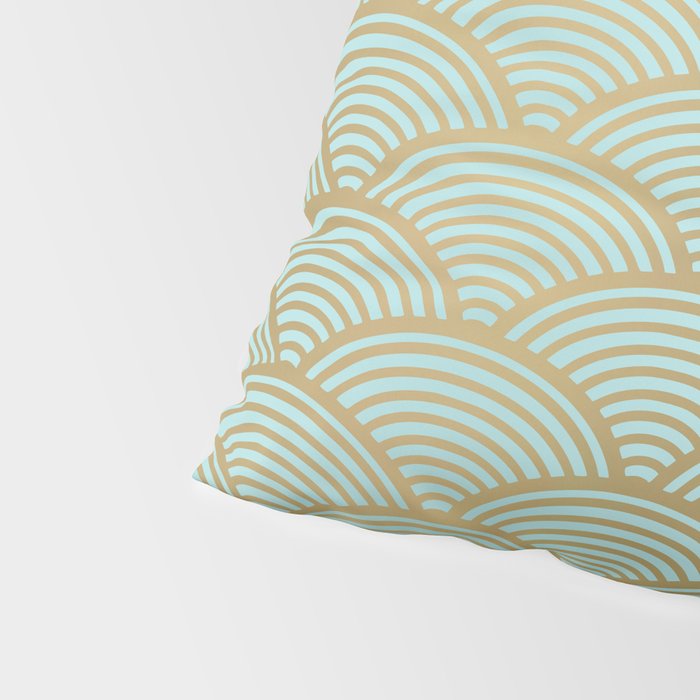 Festive, Art Deco, Wave, Pattern, Green and Gold Pillow Sham Gallery Image 4