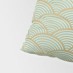 Festive, Art Deco, Wave, Pattern, Green and Gold Pillow Sham Gallery Image 4