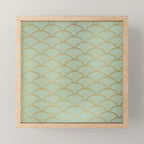 Festive, Art Deco, Wave, Pattern, Green and Gold Mini Art Print Gallery Image 1