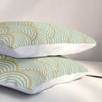 Festive, Art Deco, Wave, Pattern, Green and Gold Pillow Sham Gallery Image 3