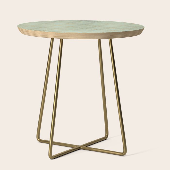 Festive, Art Deco, Wave, Pattern, Green and Gold Side Table Gallery Image 1