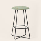 Festive, Art Deco, Wave, Pattern, Green and Gold Stool Gallery Image 1