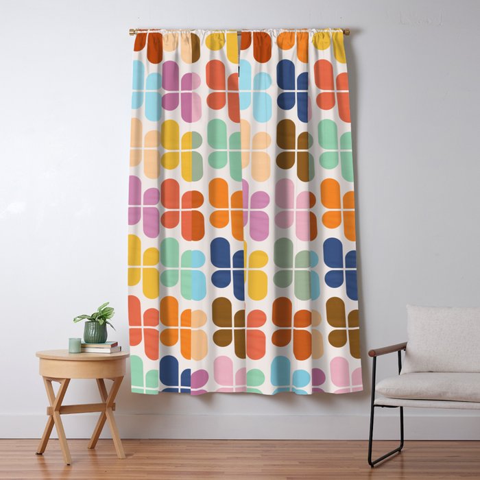 Retro Shapes Geometry Pattern Window Curtain Gallery Image 5