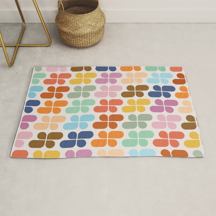 Retro Shapes Geometry Pattern Rug Gallery Image 1