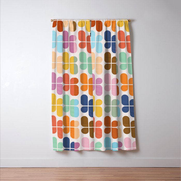 Retro Shapes Geometry Pattern Window Curtain Gallery Image 3