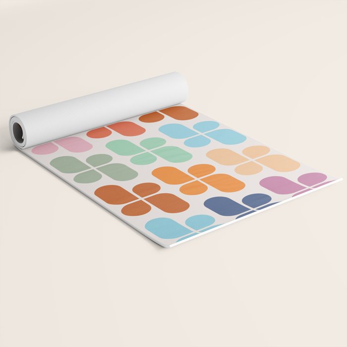 Retro Shapes Geometry Pattern Yoga Mat Gallery Image 2
