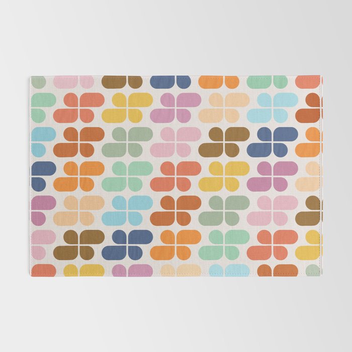 Retro Shapes Geometry Pattern Rug Gallery Image 2