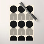 Abstraction_BLACK_DOT_LINE_ART_Minimalism_003C Wrapping Paper Gallery Image 1