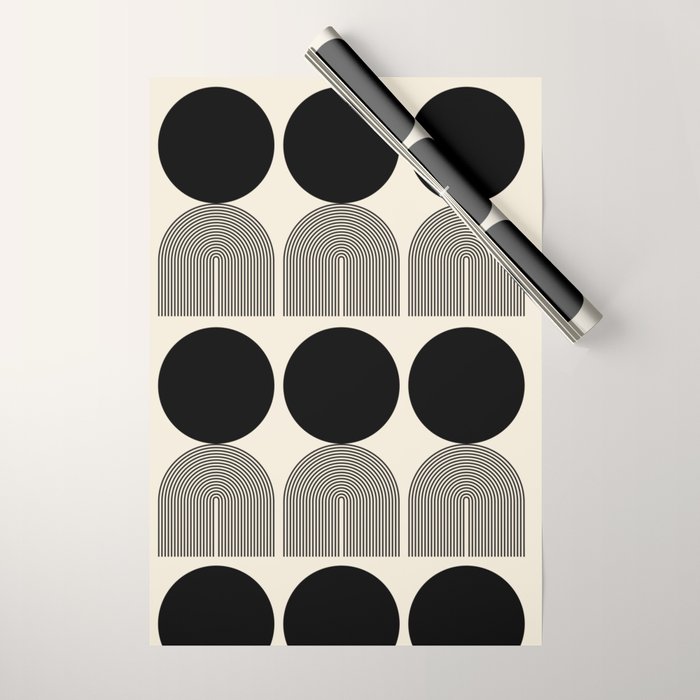 Abstraction_BLACK_DOT_LINE_ART_Minimalism_003C Wrapping Paper Gallery Image 1