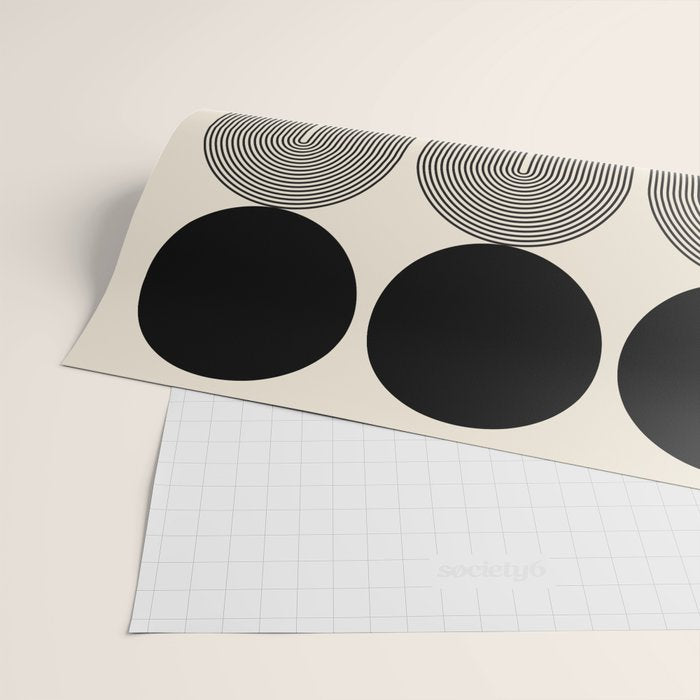 Abstraction_BLACK_DOT_LINE_ART_Minimalism_003C Wrapping Paper Gallery Image 2