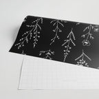 New Black Wildflowers Wrapping Paper Gallery Image 2