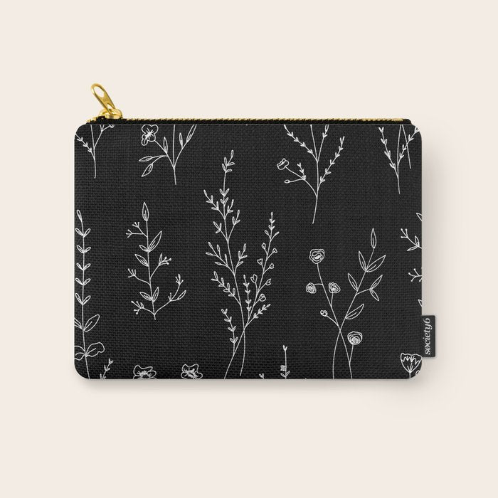 New Black Wildflowers Carry All Pouch Gallery Image 1