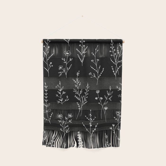 New Black Wildflowers Wall Hanging Gallery Image 1