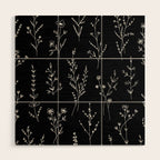 New Black Wildflowers Wood Wall Art Gallery Image 1