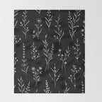 New Black Wildflowers Throw Blanket Gallery Image 2
