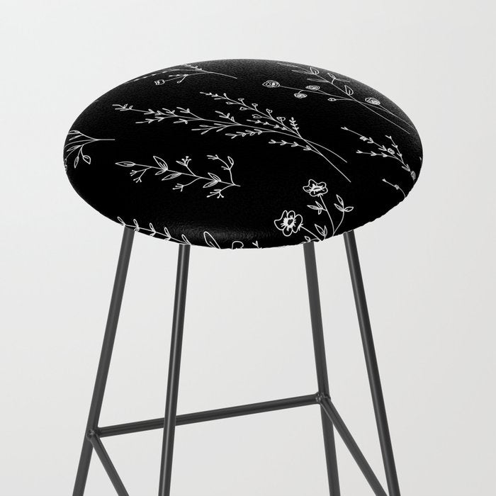 New Black Wildflowers Stool Gallery Image 2
