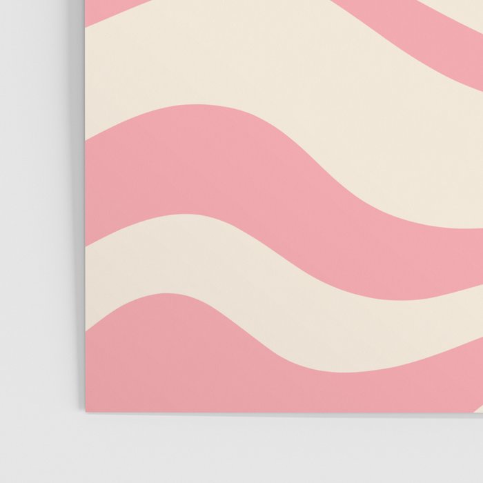 Modern Retro Liquid Swirl Abstract Pattern Square in Pink and Cream Poster Gallery Image 3
