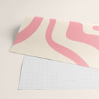 Modern Retro Liquid Swirl Abstract Pattern Square in Pink and Cream Wrapping Paper Gallery Image 2
