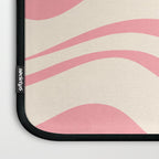 Modern Retro Liquid Swirl Abstract Pattern Square in Pink and Cream Laptop Sleeve Gallery Image 3