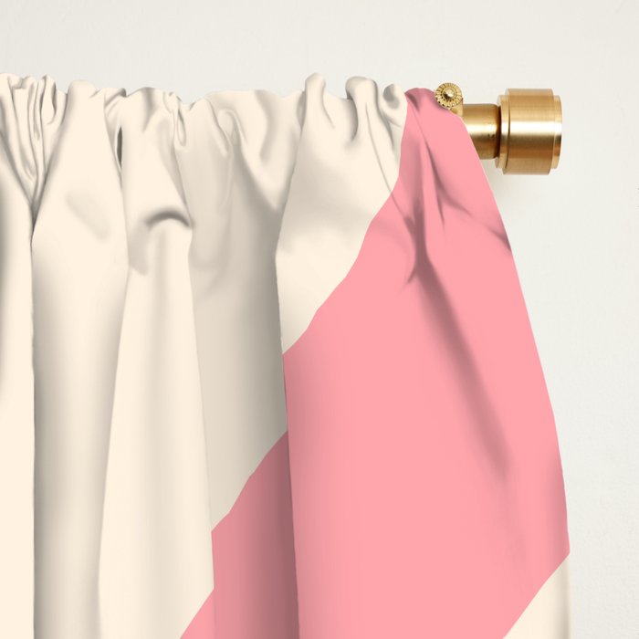 Modern Retro Liquid Swirl Abstract Pattern Square in Pink and Cream Window Curtain Gallery Image 2