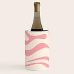 Modern Retro Liquid Swirl Abstract Pattern Square in Pink and Cream Wine Chiller Gallery Image 2