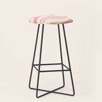 Modern Retro Liquid Swirl Abstract Pattern Square in Pink and Cream Stool Gallery Image 1