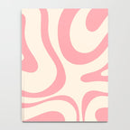 Modern Retro Liquid Swirl Abstract Pattern Square in Pink and Cream Notebook Gallery Image 4