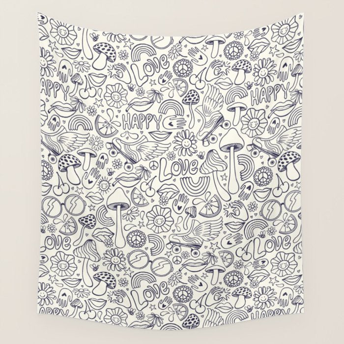 Love Happy Wall Tapestry Gallery Image 1