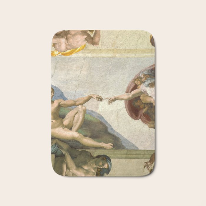 Michelangelo Buonarroti "Creation of Adam" (1) Bath Mat Gallery Image 1