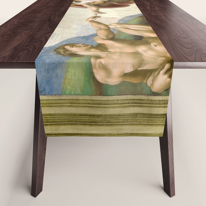 Michelangelo Buonarroti "Creation of Adam" (1) Table Runner Gallery Image 1