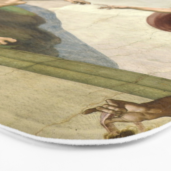 Michelangelo Buonarroti "Creation of Adam" (1) Bath Mat Gallery Image 3