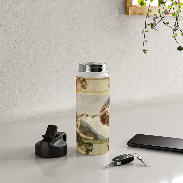 Michelangelo Buonarroti "Creation of Adam" (1) Water Bottle Gallery Image 4