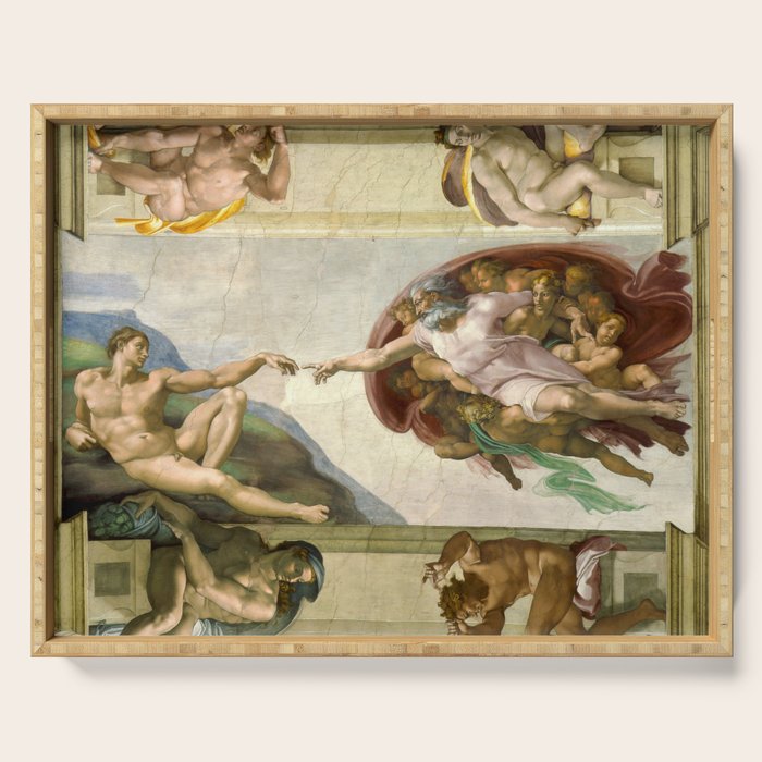 Michelangelo Buonarroti "Creation of Adam" (1) Serving Tray Gallery Image 1