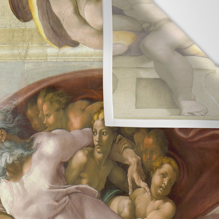 Michelangelo Buonarroti "Creation of Adam" (1) Wall Tapestry Gallery Image 3