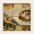 Michelangelo Buonarroti "Creation of Adam" (1) Wood Wall Art Gallery Image 1