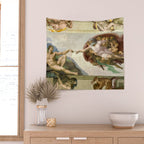 Michelangelo Buonarroti "Creation of Adam" (1) Wall Tapestry Gallery Image 2