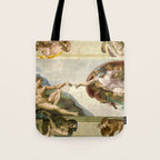 Michelangelo Buonarroti "Creation of Adam" (1) Tote Bag Gallery Image 1