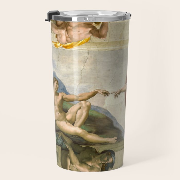 Michelangelo Buonarroti "Creation of Adam" (1) Travel Mug Gallery Image 3