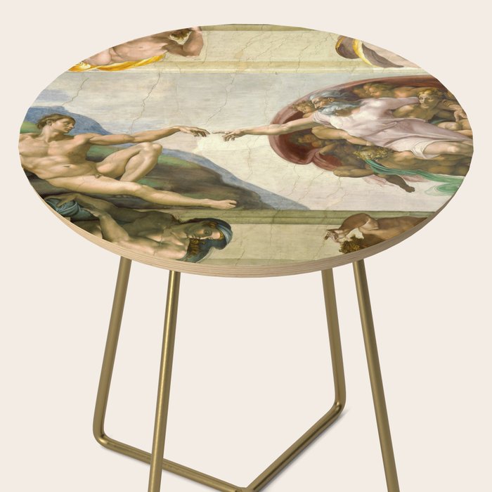 Michelangelo Buonarroti "Creation of Adam" (1) Side Table Gallery Image 2