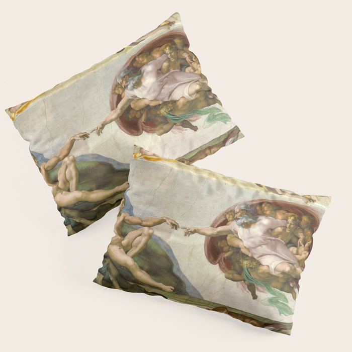 Michelangelo Buonarroti "Creation of Adam" (1) Pillow Sham Gallery Image 3
