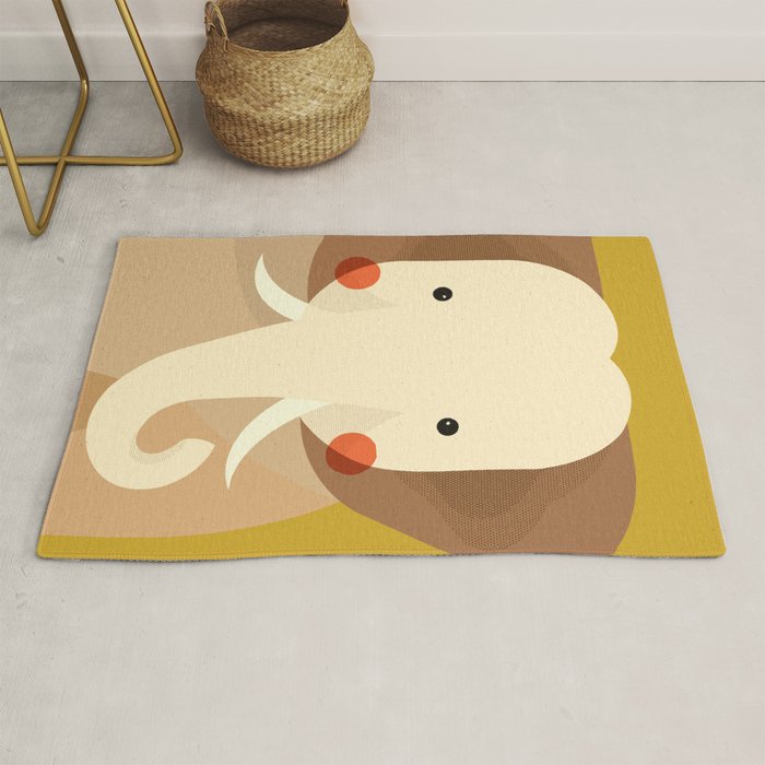 Elephant, Animal Portrait Rug Gallery Image 1