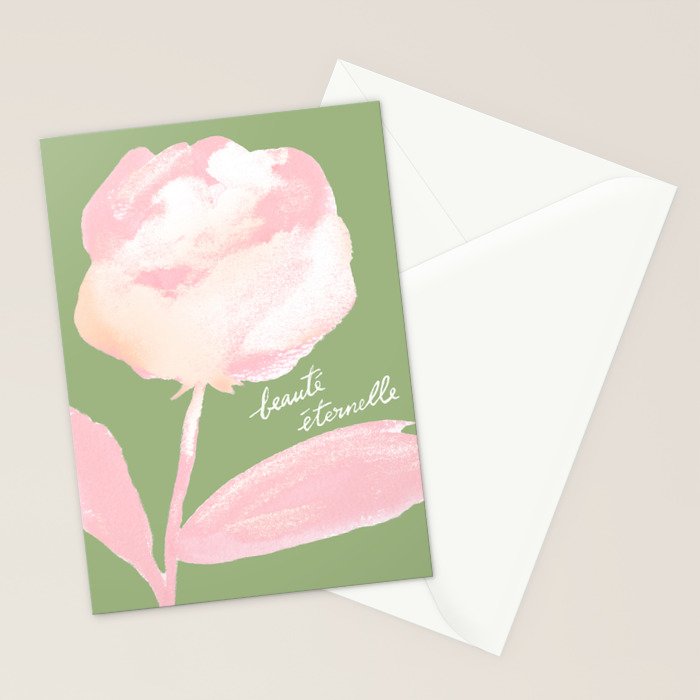 Rose Painting - Beauté Eternelle French  Stationery Card Gallery Image 2