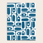 Blue and White Mid Century Modern Piquet Abstract Multi Geometric Pattern Notebook Gallery Image 4