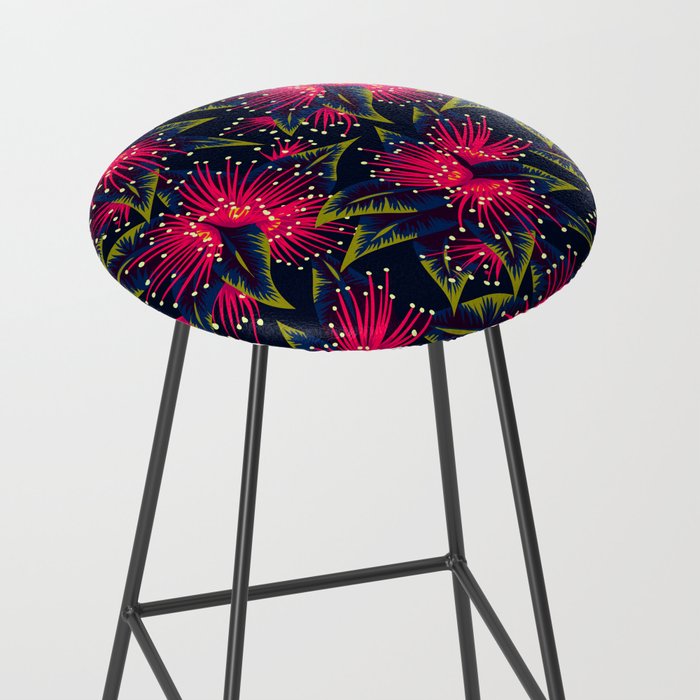 New Zealand Rata floral print (Night) Stool Gallery Image 2