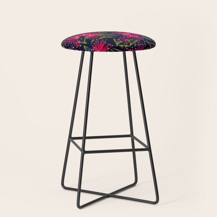 New Zealand Rata floral print (Night) Stool Gallery Image 1