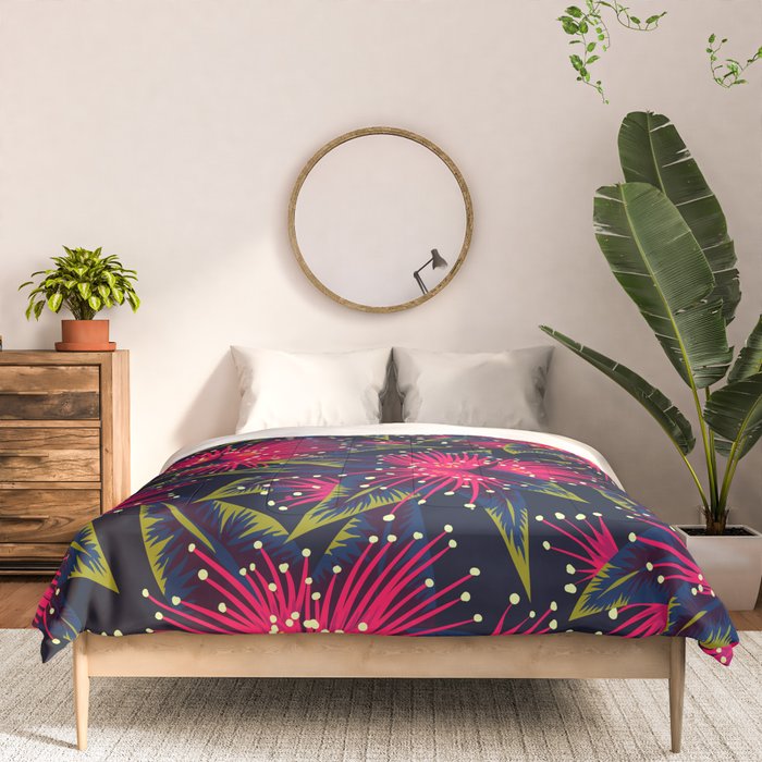 New Zealand Rata floral print (Night) Comforter Gallery Image 3