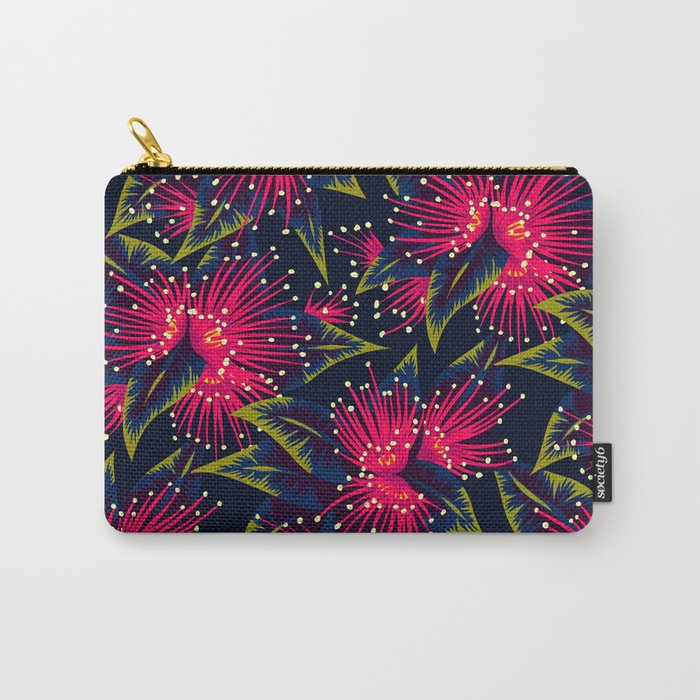 New Zealand Rata floral print (Night) Carry All Pouch Gallery Image 1