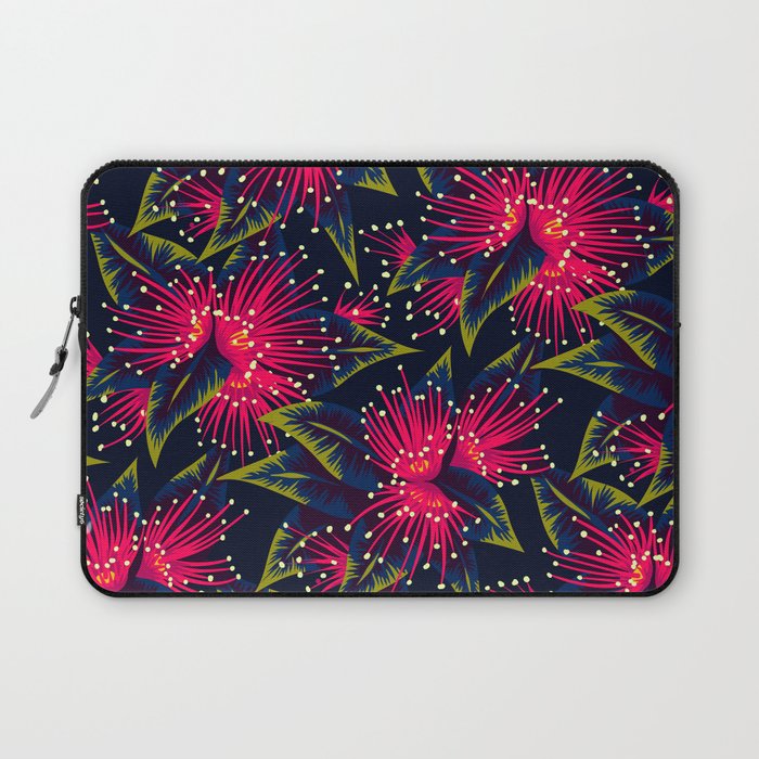 New Zealand Rata floral print (Night) Laptop Sleeve Gallery Image 1