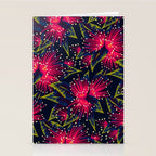 New Zealand Rata floral print (Night) Stationery Card Gallery Image 2
