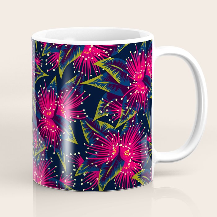 New Zealand Rata floral print (Night) Coffee Mug Gallery Image 1